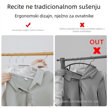 Polumjesečna vješalica za odjeću, dvostruke namjene — protuklizna, ne oštećuje ovratnike, bez tragova, za kućno sušenje i pohranu, za vješanje odjeće