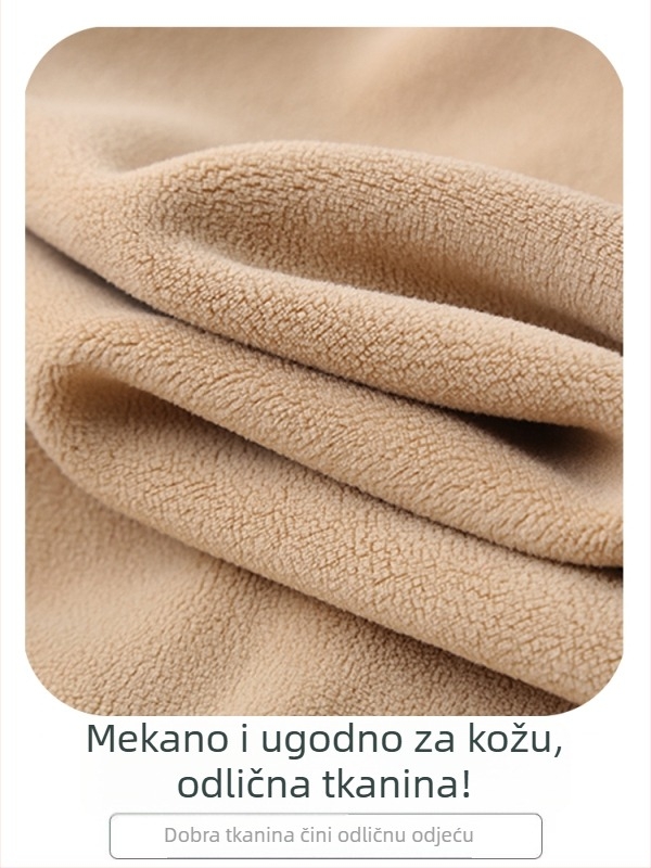 Ženska jesenska fleece jakna na zip, opuštena silueta, casual stil, jednofarbna.