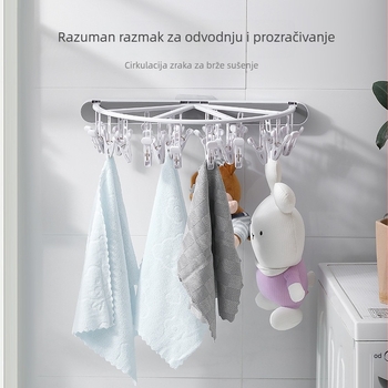 Zidna sušilica za odjeću i čarape, bez bušenja, sklopiva