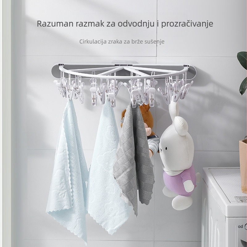 Zidna sušilica za odjeću i čarape, bez bušenja, sklopiva