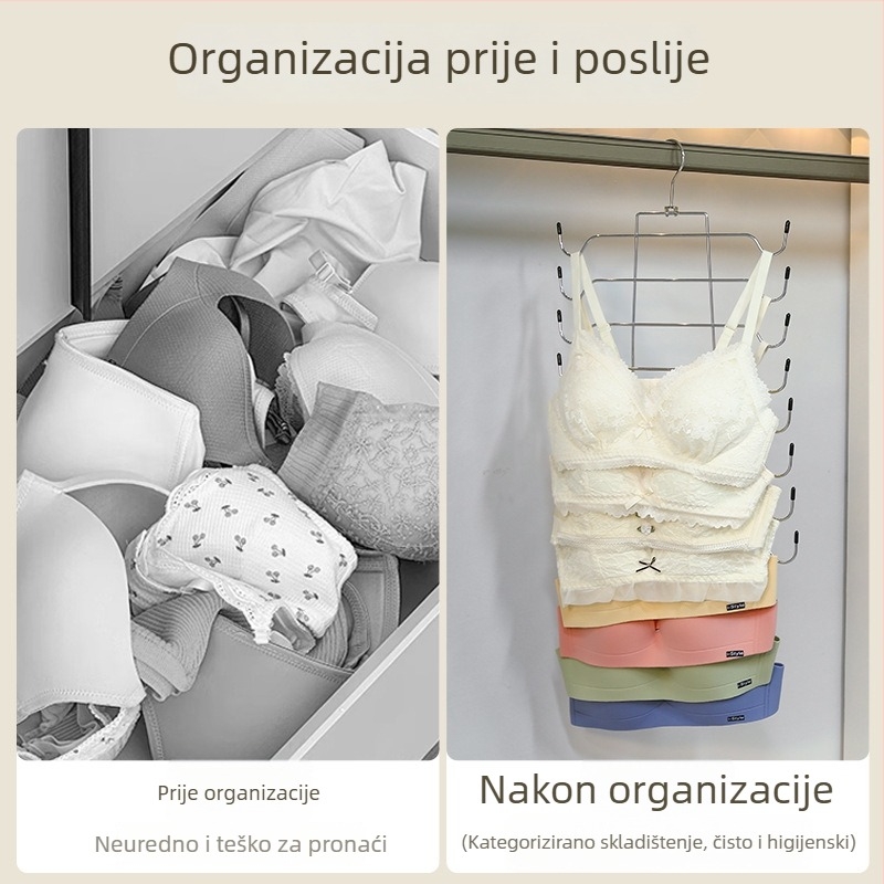 Organizator grudnjaka i donje rublje u garderobi – vješalica za grudnjake, donje rublje, čarape i topove