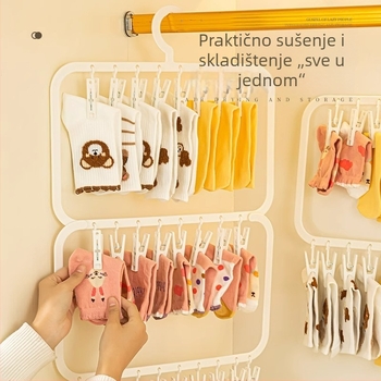 Dječja vješalica s više klipsi za garderobu i kućno skladištenje, sušilo za dječje čarape, višenamjenska dječja vješalica