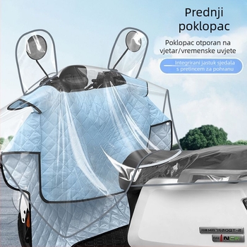 Zimski set jastučića za sjedalo s pokrovom središnje konzole, debeli zaštitni sloj, vjetroodbojna deka i navlaka za dvokotačno vozilo