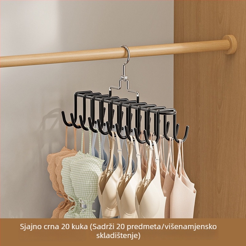 Rotirajuća vješalica za donje rublje i majice, podesiva držač za kaiševe, višenamjenski organizator ormara s protukliznom površinom