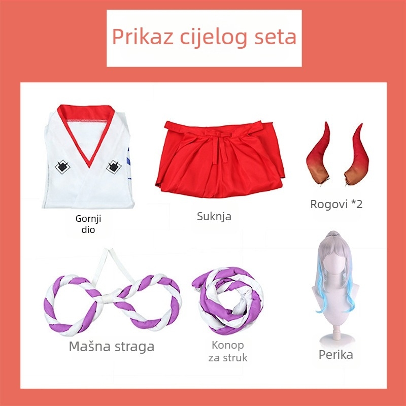 Yamato cosplay kostim iz One Piece — anime odijelo s naduvanim rukavima za Halloween, zabave i nastupe