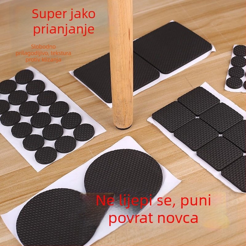 Jastučići za noge stolova i stolica od vlakana viskoze — apsorbiraju udarce, smanjuju buku, protivklizni, otporni na habanje
