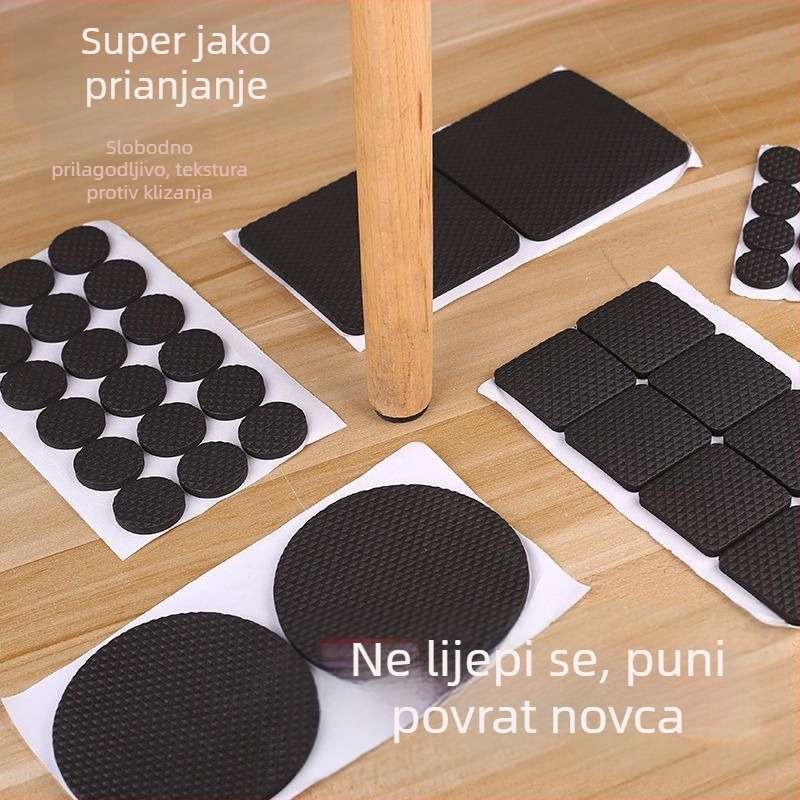 Jastučići za noge stolova i stolica od vlakana viskoze — apsorbiraju udarce, smanjuju buku, protivklizni, otporni na habanje
