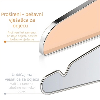Nerđava čelična vješalica za odjeću, bez tragova, s kosim ramenima, protuklizna, za kućnu uporabu