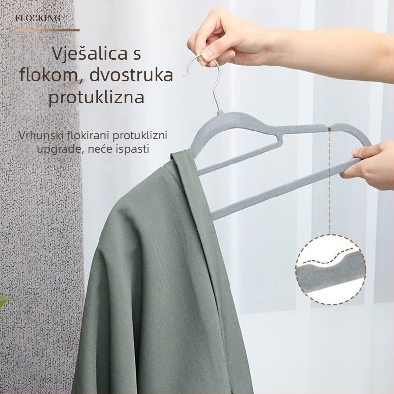 Flokirane vješalice za kućni ormar, posebna vješalica za odjeću, držači za odjeću