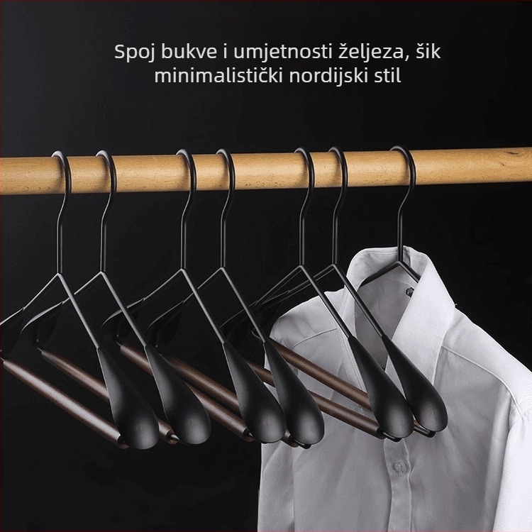 Vintage stil metalna vješalica za odjeću od željeza i drveta, protuklizna i bez tragova