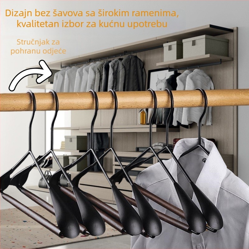Vintage stil metalna vješalica za odjeću od željeza i drveta, protuklizna i bez tragova