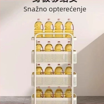 4-etažni pomični skladišni stalak za kuhinju, balkon i spavaću sobu