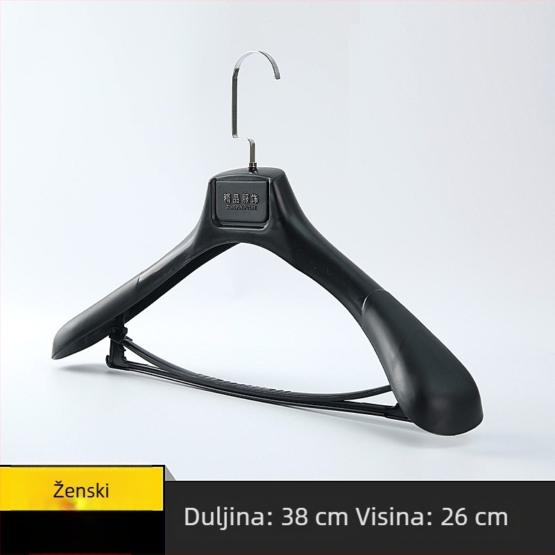 Debela mat plastična vješalica za odjeću s klipom za hlače, za muškarce i žene