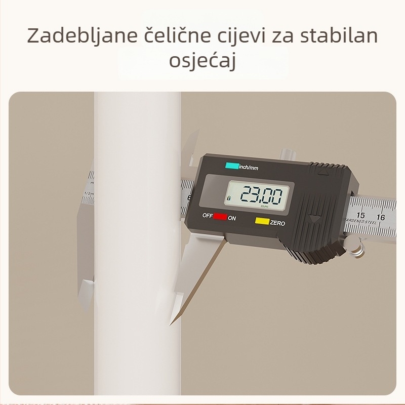 Jednostavan ormar za dom, kompaktni metalni sustav za odlaganje odjeće s vješalom, mrežaste košarice i skladišna polica, krem boja