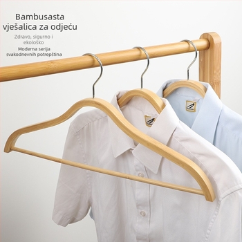 Bambusne vješalice za odjeću bez tragova, set od 10 komada, kućna upotreba, organiziranje garderobe