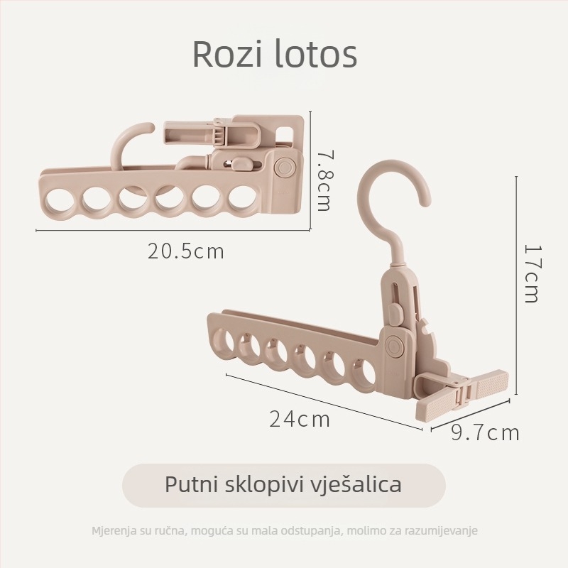 Putna sklopiva vješalica za odjeću — prijenosna vješalica za sušenje, višenamjenska vješalica