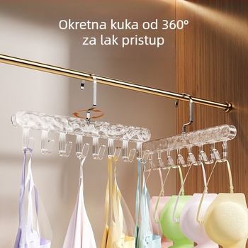 Višenamjenska vješalica za garderobu s valovitim kukama za donje rublje, šešire i hlače