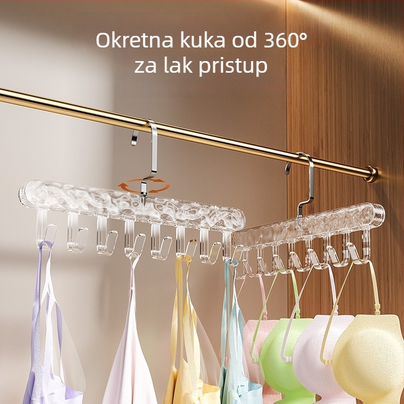 Višenamjenska vješalica za garderobu s valovitim kukama za donje rublje, šešire i hlače