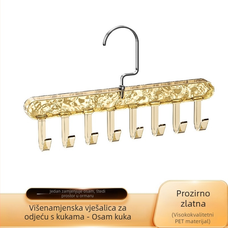 Višenamjenska vješalica za garderobu s valovitim kukama za donje rublje, šešire i hlače