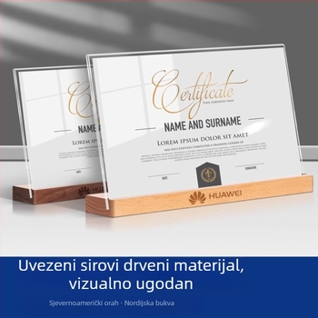 A4 akrilni okvir za certifikat – stolni stalak za počasne certifikate, dopis o imenovanju i patentne pločice