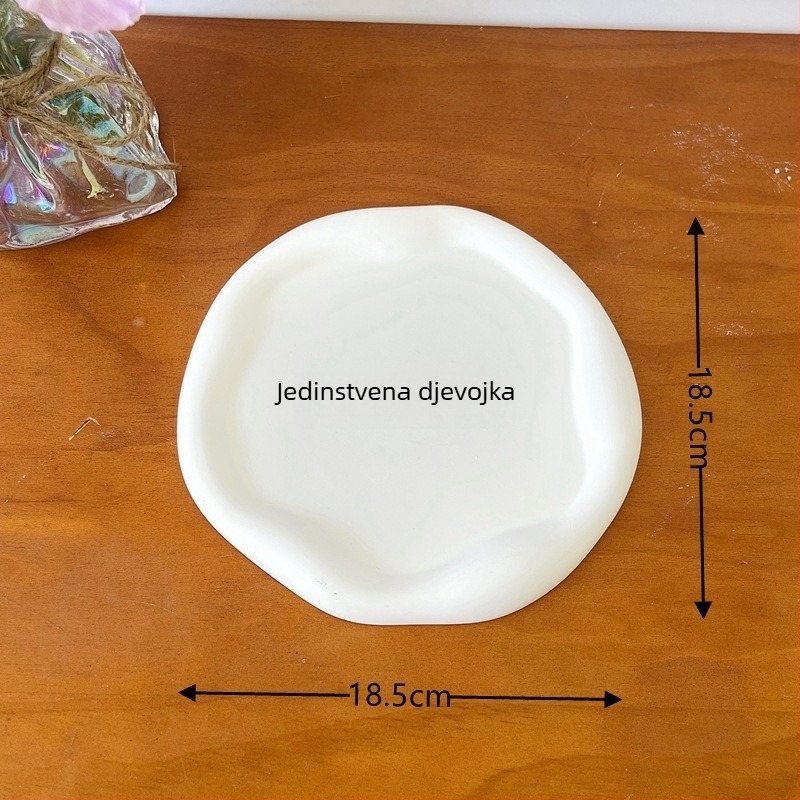 Asimetričan keramički poslužavnik za pohranu nakita i izlaganje, tanjur za aromatične svijeće i rekviziti za fotografiranje