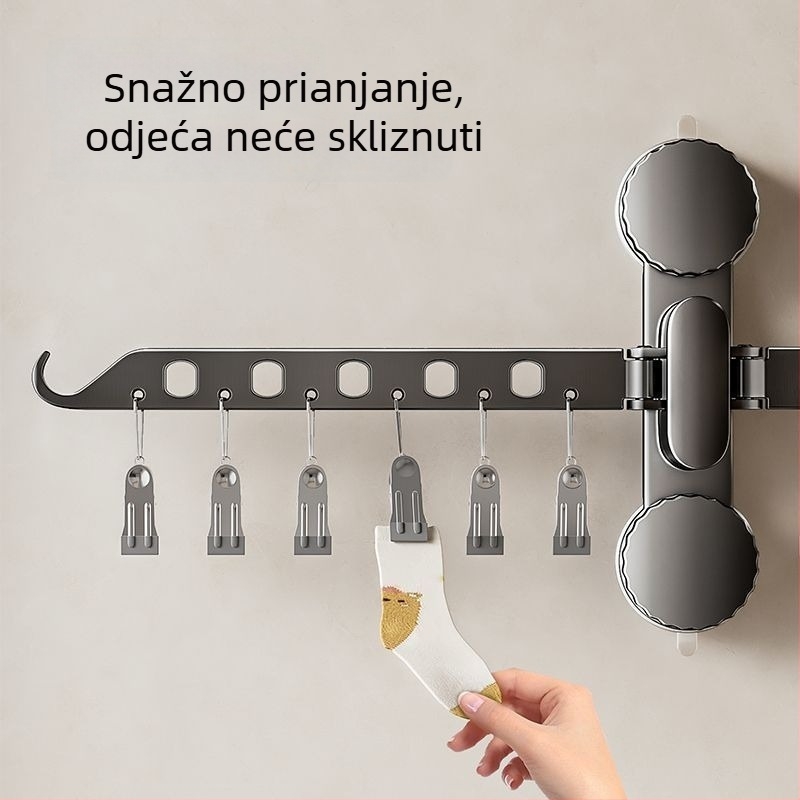 Sušilo za odjeću sa vakuumskim klipsovima, za unutarnju i vanjsku upotrebu, zidna montaža, rotirajući