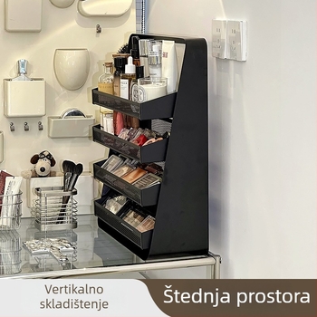 Stolni organizator kozmetike sa šest slojeva, velik kapacitet za njegu kože i ruževe