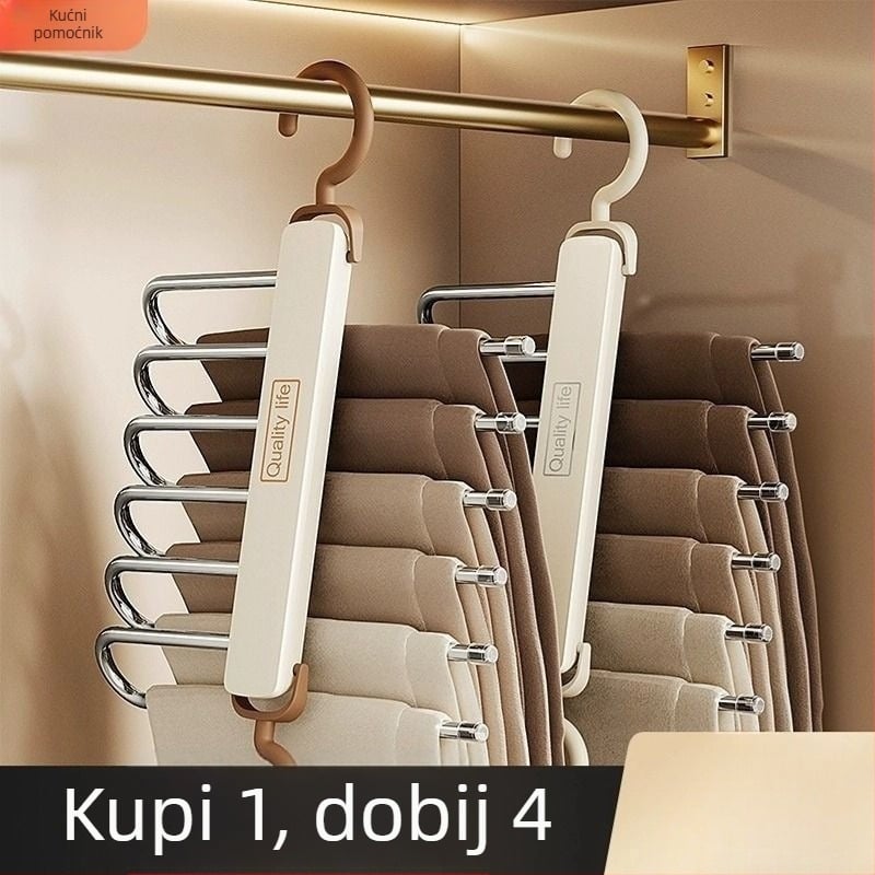 Sklopiva višeslojna vješalica za kapute i hlače, garderobni organizator