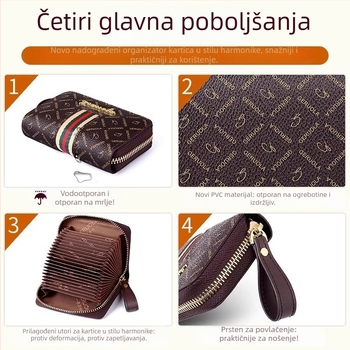 2024 nova žena držač kartica s više pretinaca, ultra tanak, anti-magnetni, velik kapacitet, elegantan, visoke klase, kompaktni držač kartica