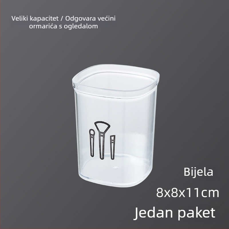Prozirni organizator kozmetike sa ogledalom za ruževe, nakit i četkice za šminku