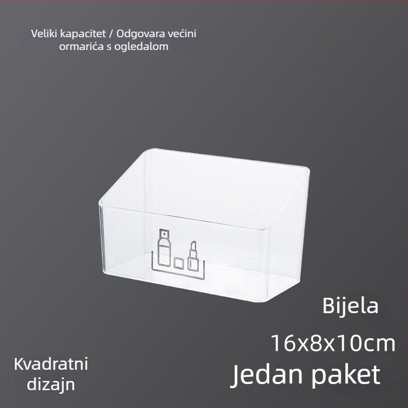 Prozirni organizator kozmetike sa ogledalom za ruževe, nakit i četkice za šminku