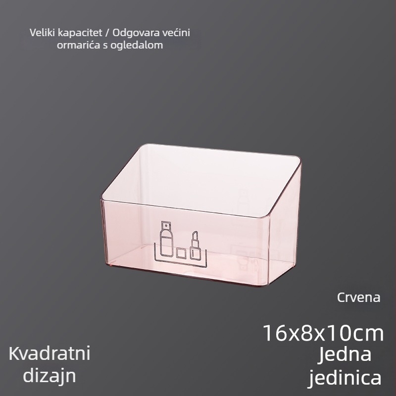 Prozirni organizator kozmetike sa ogledalom za ruževe, nakit i četkice za šminku