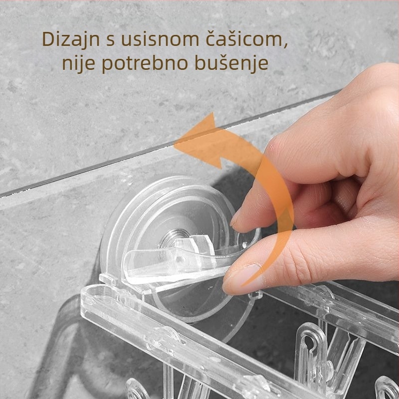 Usisni stalak za sušenje rublja s usisnom čašom, sklopni, za kuću i balkon, za donje rublje i čarape, višefunkcionalan i kreativan, bez bušenja