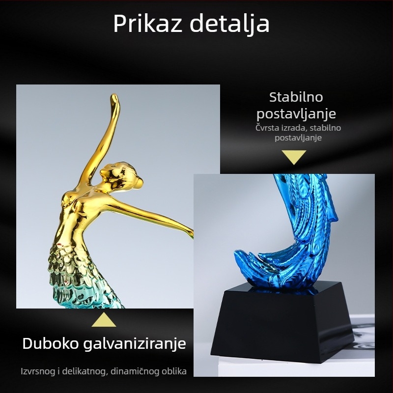 Trofej od smole za ples — šarena figura boginje, balet i latino ples, nagrada za dječje natjecanje