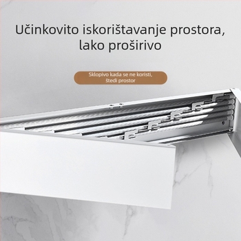 Skriveni zidni sklopivi držač za ručnike i sušilica za odjeću, aluminij, moderan dizajn