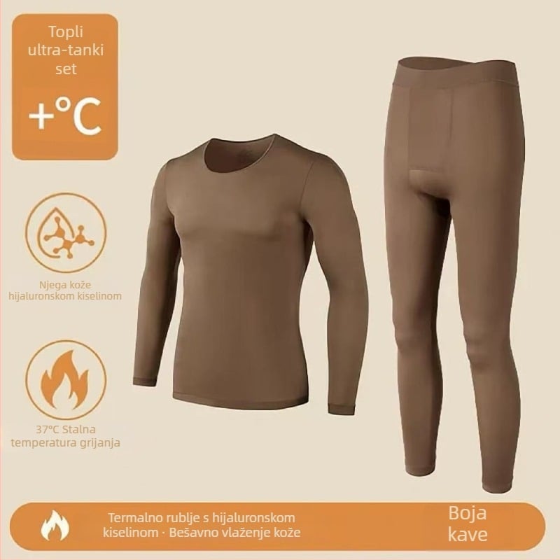 Hijaluronska hidratantna termalna donja odjeća za muškarce i žene, nevidljivi sloj baze za kožu, jesensko-proljetni set