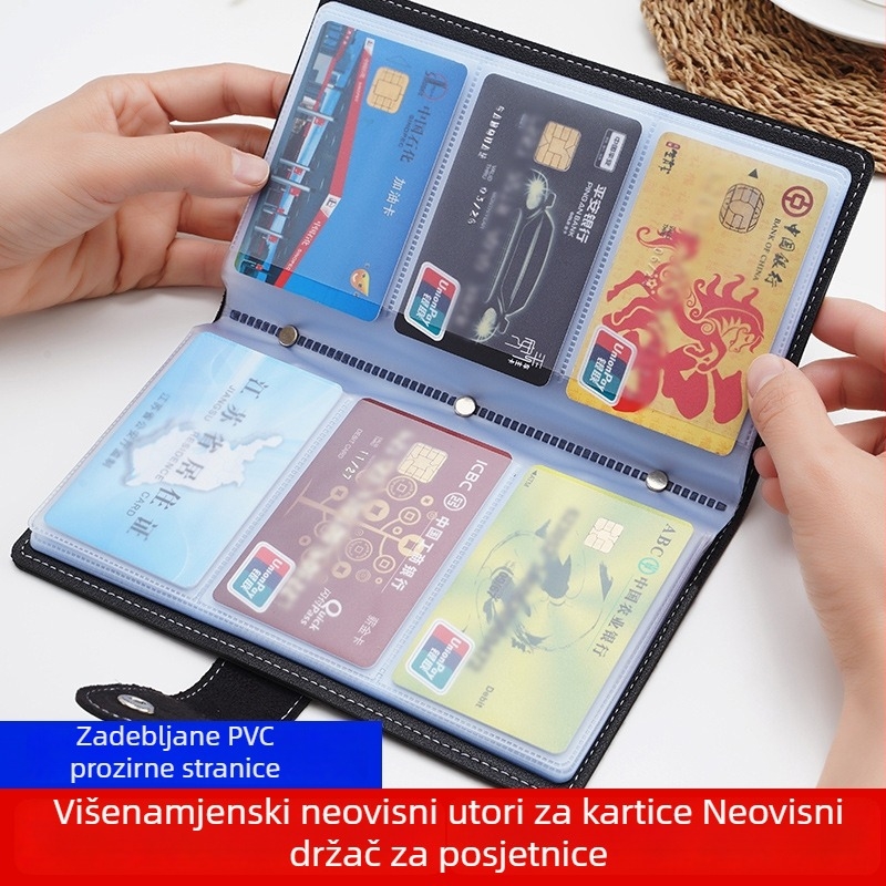 Duga novčanik velike kapacitete, više pretinaca, RFID zaštita za kartice i držač osobne iskaznice