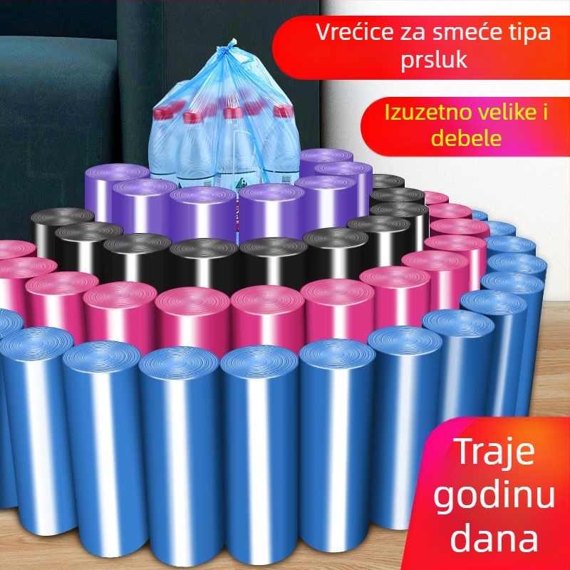 Jingbang crne vrećice za kućni otpad, jednokratne, debele, u stilu prsluka, velika rola