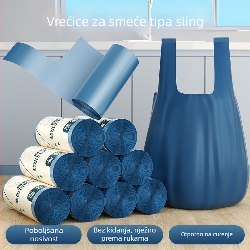 Debeli vrećice za smeće za kućnu upotrebu, stil vest, HDPE, jednokratne, jednobojne, za kuhinju i kupaonu