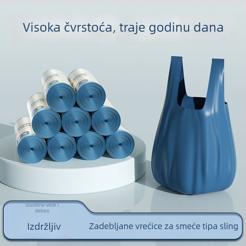 Debeli vrećice za smeće za kućnu upotrebu, stil vest, HDPE, jednokratne, jednobojne, za kuhinju i kupaonu