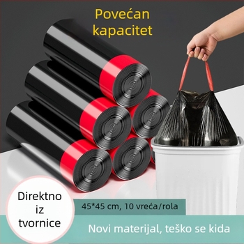 Crne vreće za smeće sa šnuralom, bez poderivanja, s ručkom, plastične, velike veličine, za dom i privatnost u studentskom domu