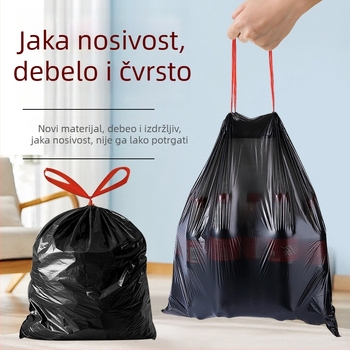 Crne vreće za smeće sa šnuralom, bez poderivanja, s ručkom, plastične, velike veličine, za dom i privatnost u studentskom domu