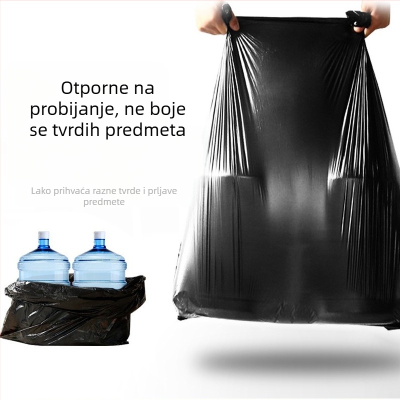 Ekstra velike i debele crne plastične vreće za smeće, čvrste i izdržljive, za hotele, upravljanje nekretninama i catering, jednokratne, veleprodaja