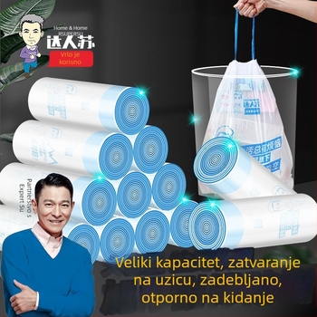 Kućne vreće za smeće sa šnrom za zatvaranje, debele, prenosne, kuhinjske plastične vrećice