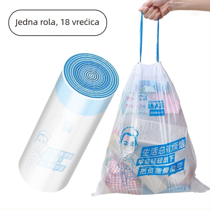 Kućne vreće za smeće sa šnrom za zatvaranje, debele, prenosne, kuhinjske plastične vrećice