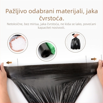 Debljeg vrećice za smeće 50×60, rola s perforacijom, ravni otvor, 50 komada, crne, za hotele i kupaonice