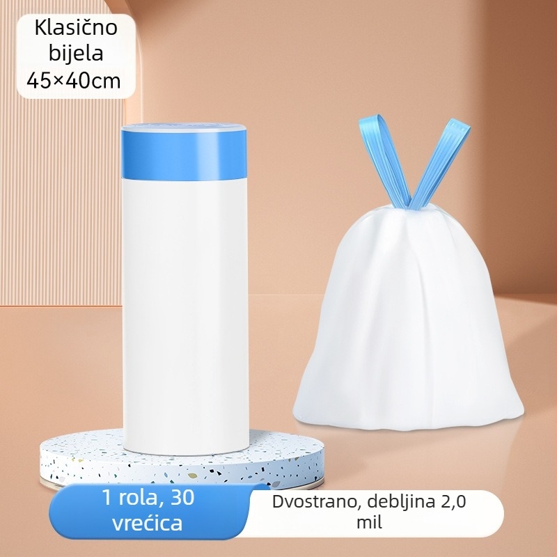 Debele vrećice za smeće sa šnurlom, otporne na kidanje, prijenosne za dom, ured i studentski dom