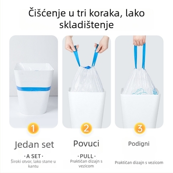 Sodolike vreće za smeće sa šnalom, 100 komada, 45 × 50 cm, debele, serigrafski tisak, PE materijal