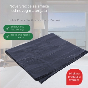 Debele crne vreće za otpad s plosnim otvorom, jednokratne, 45×50 cm, HDPE