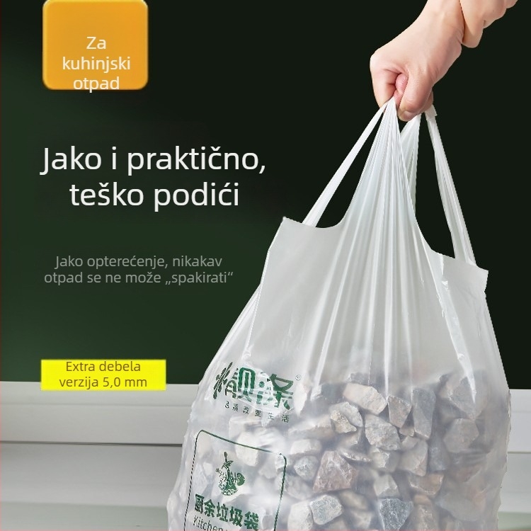 Kuhinjska vrećica za otpad, ručno nošenje, debela, velika veličina, za mokri kuhinjski otpad
